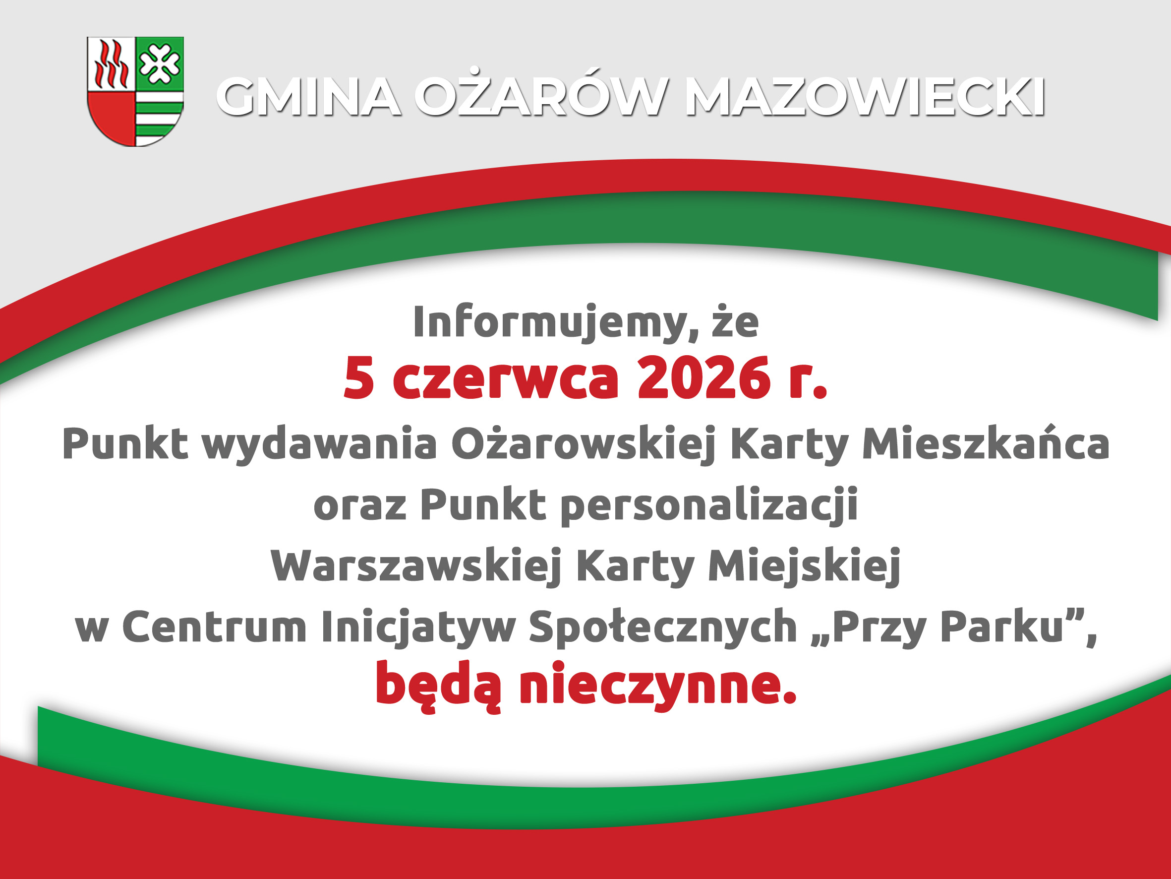 aktualność: 5 czerwca CIS "Przy Parku" będzie nieczynny